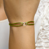 Damesarmband met Gerhodineerd Zilveren Hart - Lengte 13+13cm