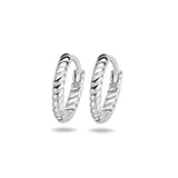 Klapoorringen Gedraaid Gerhodineerd Zilver - Diameter 11 mm