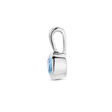 Hanger met Synthetische Geboortesteen December | Gerhodineerd Zilver - Formaat 5.5 x 11mm