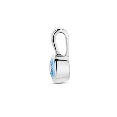 Hanger met Synthetische Geboortesteen December | Gerhodineerd Zilver - Formaat 5.5 x 11mm