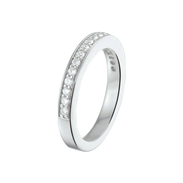 Aanschuifring Zirkonia Zilver Gerhodineerd