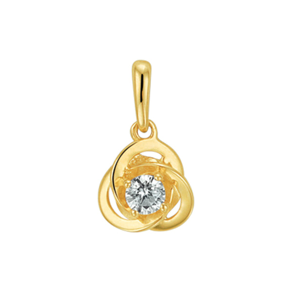 14 Karaat Geelgouden Hanger met Zirkonia - Formaat 7.5x8.5mm