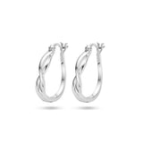 Gerhodineerd Zilveren Oorringen Gedraaide Buis 3.5 mm - Diameter 20 mm
