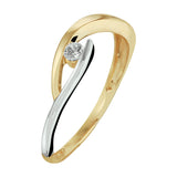 Ring Zirkonia Goud (Bicolor Goud Geel/Wit)