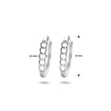 Klapoorringen met een Schakelmotief van Gerhodineerd Zilver - Formaat 2.5x14mm