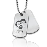 Dubbele Dog tag inclusief ketting - Stainless Steel - Fotogravure