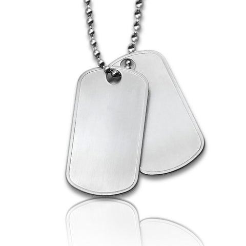 Dubbele Dog tag inclusief ketting - Stainless Steel - Familiewapen gravure