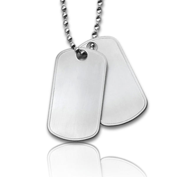 Dubbele Dog tag inclusief ketting - Stainless Steel  - Afbeelding of Logo gravure