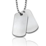 Dubbele Dog tag inclusief ketting - Stainless Steel - Fotogravure