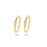 14 Kararaat Geelgouden Klapoorringen met Zirkonia - Formaat 2x10mm
