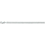 Zilveren collier lengte 45 cm - Gourmet 6 Zijdes Geslepen 3,0 mm - Zilver Wit