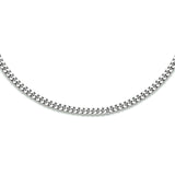 Gerhodineerd Zilveren collier, Gourmet schakel 4-zijdes geslepen - Lengte 50cm