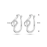 Gerhodineerd Zilveren Oorringen 7.5 mm - Diameter 20 mm
