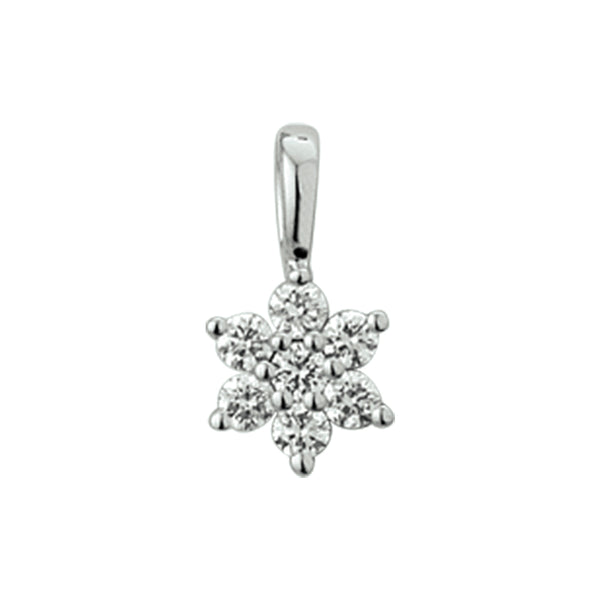 Hanger Ster Diamant 0.14ct H Si Halo Goud (Witgoud)