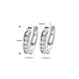 Klapoorringen 3 mm Zirkonia Zilver Gerhodineerd