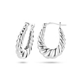 Oorringen van Gerhodineerd Zilver met Gedraaide Buis 4mm - Diameter 21.5mm