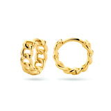 14 Karaat Geelgouden Klapoorringen Schakelmotief - Diameter 11mm en Breedte 3.5mm