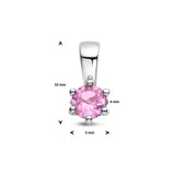 Hanger met Synthetische Geboortesteen Oktober | Gerhodineerd Zilver - Formaat 5 x 10mm