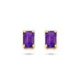 Oorknoppen van 14 Karaat Geelgoud met Amethist 1.06ct (2x 0.53ct)