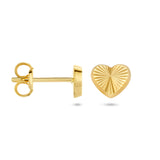 Oorknoppen Hartvorm van Gediamanteerd 14 Karaat Geelgoud - Formaat 5.5x5mm