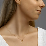 Ronde Hanger met Diamant 0.04ct - 14 Karaat Geelgoud - Diameter 13mm