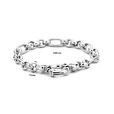 Damesarmband 7mm van Gerhodineerd Zilver, Ankerschakels - Lengte 19.5cm