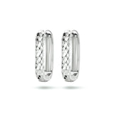 Klapoorringen van Gediamanteerd Gerhodineerd Zilver - Diameter 21.5mm Breedte 3.5mm