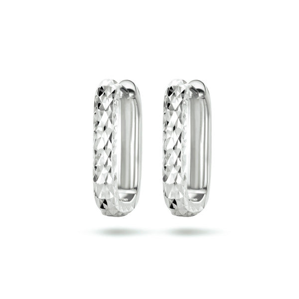 Klapoorringen van Gediamanteerd Gerhodineerd Zilver - Diameter 21.5mm Breedte 3.5mm
