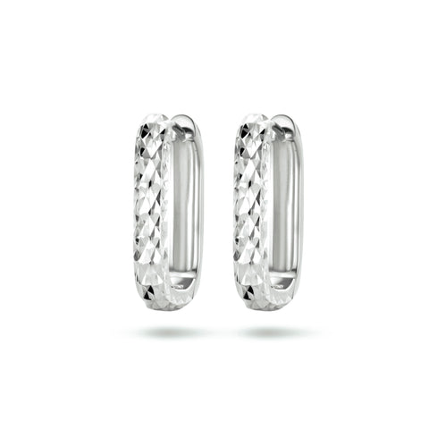 Klapoorringen van Gediamanteerd Gerhodineerd Zilver - Diameter 21.5mm Breedte 3.5mm
