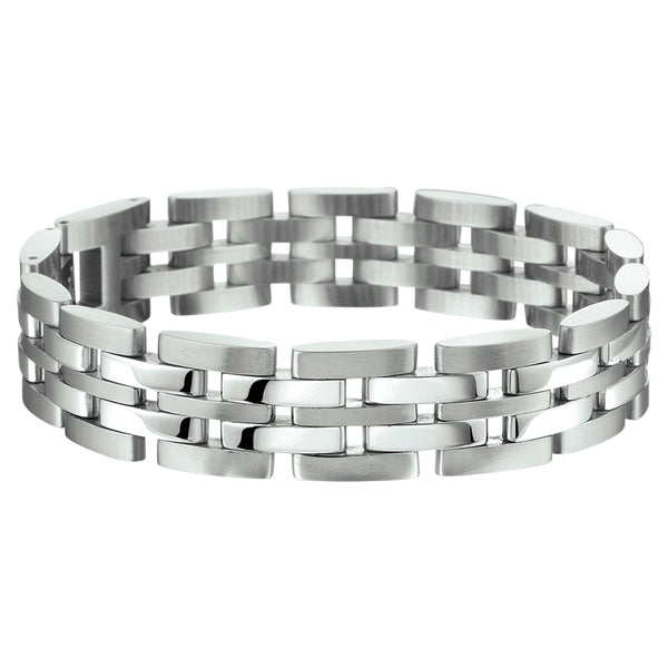 Herenarmband 14mm van Edelstaal en Carbon - Lengte 21.5cm