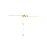 Geelgouden collier 40cm+4 -  Vijf Zoetwater Parels 4 mm - 14Krt. Goud