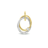 Ronde hanger met Diamant 0.14ct - Bicolor - 14 Karaat Wit- en Geelgoud - Formaat 11.8 x 18 mm