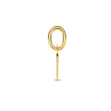 Letter F - Hanger van 14 Karaat Geelgoud - 3.5 x 6 mm