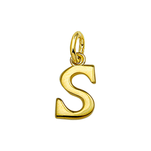 14 Karaat Geelgouden hanger - Letter S - 7 x 12.5 mm