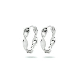 Klapoorringen Gedraaid Gerhodineerd Zilver - Diameter 13.5 mm