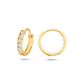 14 Kararaat Geelgouden Klapoorringen met Zirkonia - Formaat 2x11mm