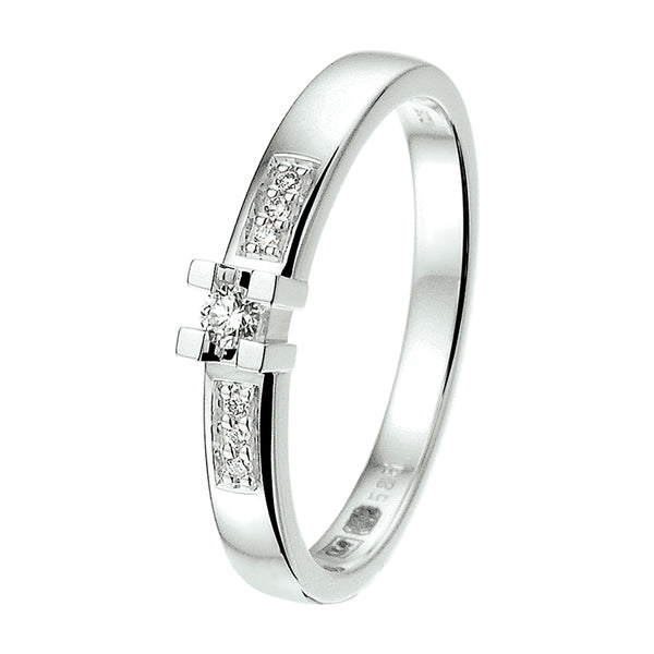 Ring Diamant 0.08ct H Si Goud (Witgoud Met Palladium)