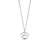 Damescollier 1.2mm van Gerhodineerd Zilver, Anker schakel met Hondenpoot hanger - Lengte 41+4cm