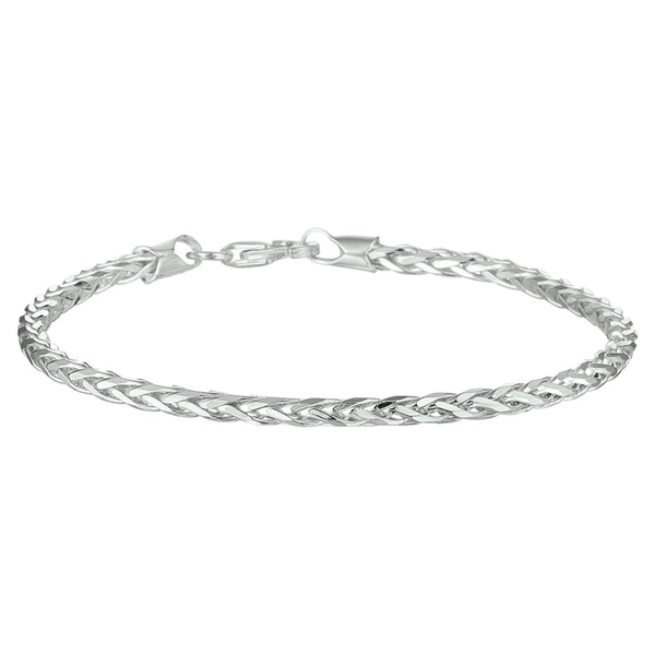 Damesarmband 3mm van 925 Zilver Wit, Vossestaart Schakels - Lengte 18cm