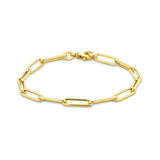 Damesarmband van 14 Karaat Geelgoud, Schakeltype Paperclip Ronde Buis 4.5mm - Lengte 18cm