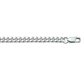 Zilveren collier lengte 60 cm- Gourmet 6 Zijdes Geslepen 4,3 mm - Zilver Wit