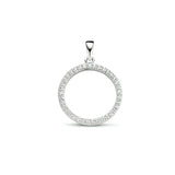 Ronde Hanger met Zirkonia van Gerhodineerd Zilver - Diameter 18mm