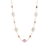 Collier Amethist En Rozenkwarts 1,1 Mm 42   45 Cm Goud (Roségoud)