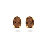 Oorknoppen met Rookkwarts 1.44ct (2x 0.72ct) 14 Karaat Geelgoud - Formaat 5x7mm