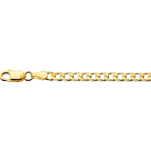 Herencollier van 14 Karaat Geelgoud, Gourmet schakel geslepen 3.7mm Massief - Lengte 60cm