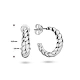 Stekeroorringen van Gerhodineerd Zilver Gedraaide Buis 5.5mm - Diameter 19.5mm