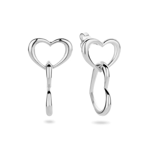 Hartvormige Oorhangers van Gerhodineerd Zilver - Formaat 14.4x20mm