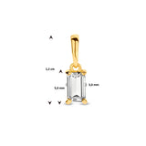 14 Karaat Geelgouden Hanger met Zirkonia - Formaat 5x12mm