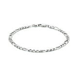 Damesarmband 4mm van Gerhodineerd Zilver, Figaro schakel - Lengte 20 cm