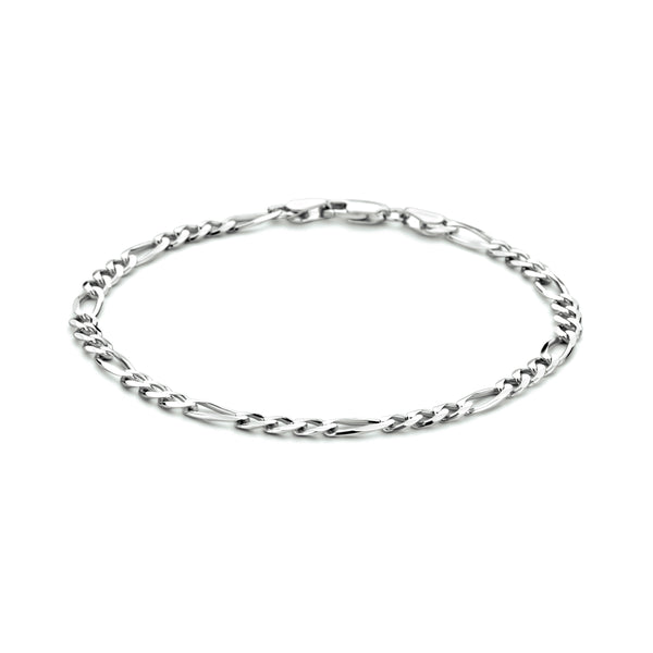 Damesarmband 4mm van Gerhodineerd Zilver, Figaro schakel - Lengte 20 cm